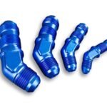 Adapter AN6 JIC bulkhead 45' male fuel hose fitting Blue