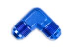 Adaptador AN6 de 90°, acoplamiento macho-macho para manguera, color azul. - Imagen 3
