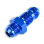 Adaptador AN6 JIC para mamparo, conexión recta macho para manguera, color azul.