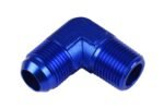 Adaptador AN8-1/2 NPT de 90" con acoplamiento macho-macho para manguera, color azul. - Imagen 4