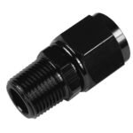 Adaptador de manguera recto AN-8 AN8 JIC Flare a 1/2 NPT hembra-macho, color negro.
