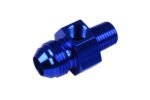 AN8 AN -8 to 1/4 NPT inline 1/8 NPT fuel oil adapter Blue