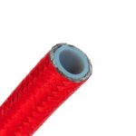 Manguera de combustible AN8 de 10 mm (3/8") con revestimiento de nailon trenzado de PTFE y teflón, color rojo.