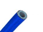 Manguera de combustible AN8 de 10 mm (3/8") con revestimiento de nailon trenzado de PTFE y teflón, color azul.