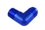 Adaptador AN8-3/8 NPT de 90" con acoplamiento macho-macho para manguera, color azul. - Imagen 3
