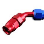 AN-8 AN8 JIC Conector de manguera de PTFE para combustible de 45 grados, extremo rojo