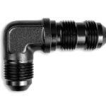 Adaptador AN8 JIC para mamparo, racor macho para manguera de combustible de 90', color negro.