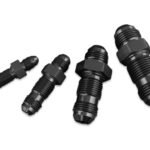 Adaptador AN8 JIC para mamparo, conexión recta macho para manguera, color negro.