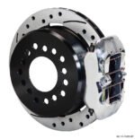 Kit de freno de estacionamiento trasero de perfil bajo Wilwood 140-11403 Dynapro forjado con discos perforados y ranurados pulidos. - Imagen 3