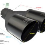 Universal Exhaust Tail Pipe Muffler Tip round 100mm lenght 280mm mounting diameter 65mm