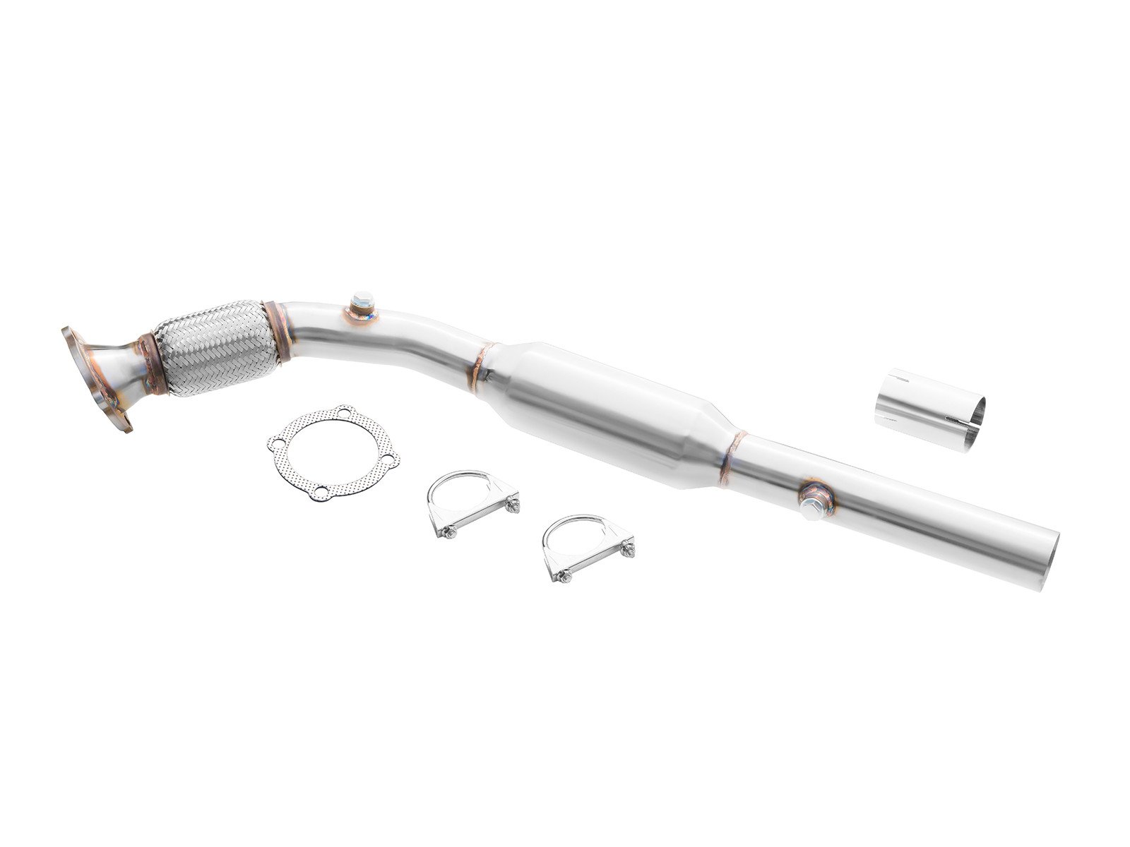 downpipe-audi-a3-tt-vw-golf-iv-bora-octavia-1-8t-kat-100cpsi Tubo de escape descendente Audi A3 TT VW Golf IV Bora Octavia 1.8T + catalizador 100 CpS - Imagen 1