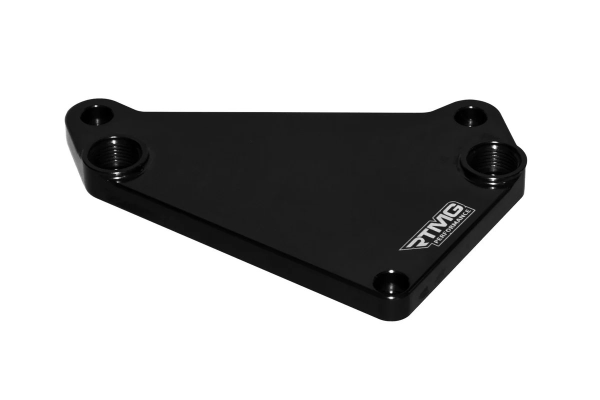 dsg-dq500-transmission-upgrade-oil-cooler-adapter-plate-980098 RTMG Performance DSG DQ500 Transmission Upgrade Oil Cooler Adapter Plate Black without AN10 Fittings - Imagen 1