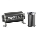 Filtro de combustible en línea con carcasa, kit de acero inoxidable de 100 micras AN10, 110 mm, universal DW-8-03-110-100K