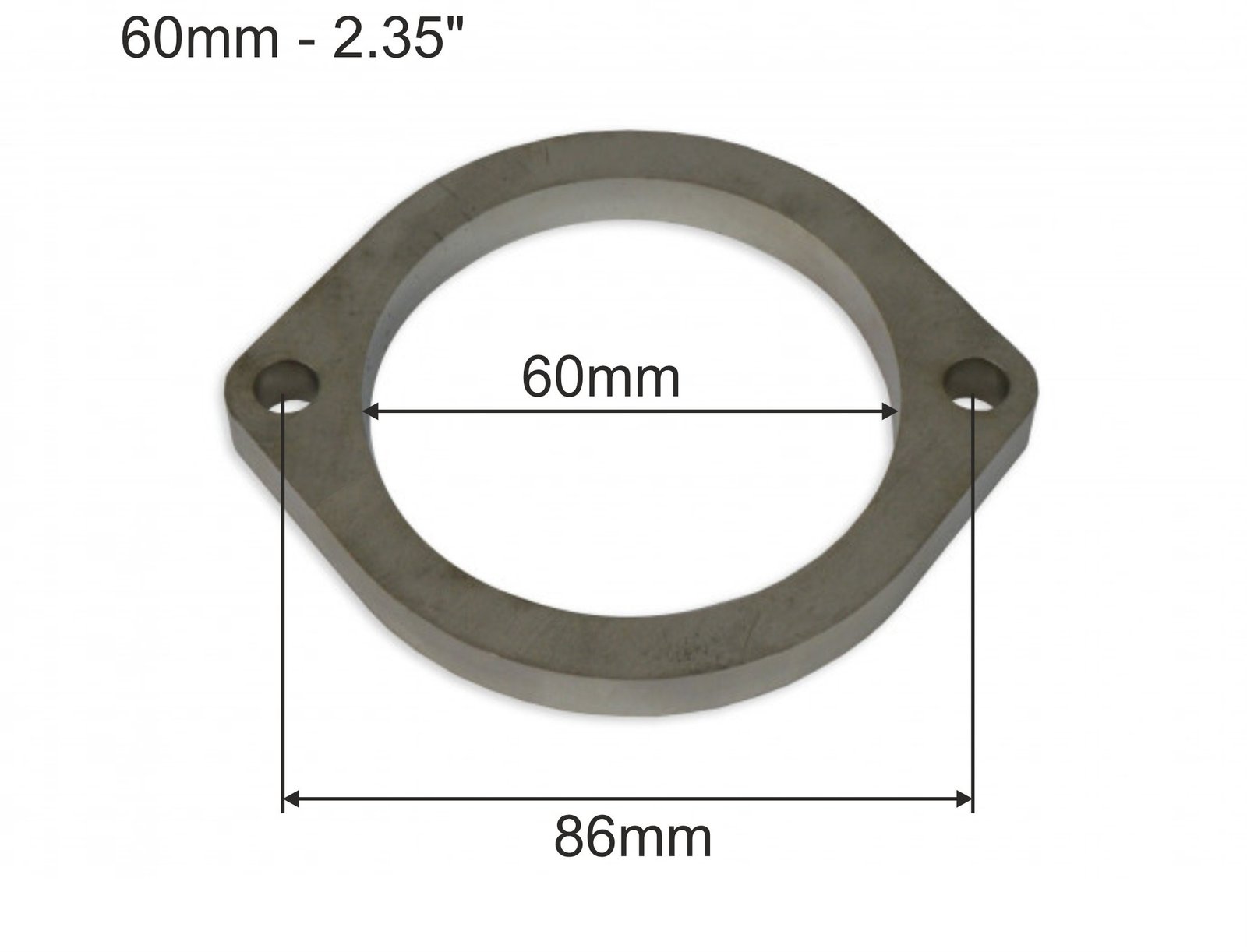 flansza-wydechu-60mm-fmic-eu-2-otwory Brida de escape de acero inoxidable SS304 de 60 mm con 2 tornillos. - Imagen 1