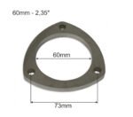 Brida de escape de acero inoxidable SS304 de 60 mm y 3 tornillos.