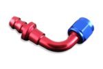 Conector AN4 de 90° de inserción a presión, color rojo.