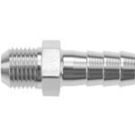 Adaptador de manguera con conexión rápida AN10 a 14 mm, color plata.