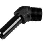 Conector de 45' 3/8 NPT a niple de 1/2" negro