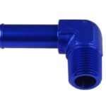 Conector de 90° 1/4 NPT a niple de 3/8" azul