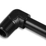 Conector de 90° 3/8 NPT a niple de 1/2" negro