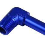 Conector de 90° 3/8 NPT a niple de 1/2" azul
