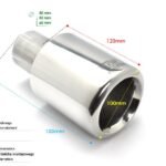 Universal Exhaust Tail Pipe Muffler Tip round 100mm lenght 120mm mounting diameter 50mm