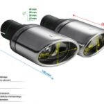 Universal Exhaust Tail Pipe Muffler Tip oval 120×80mm lenght 120mm mounting diameter 50mm