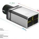 Universal Exhaust Tail Pipe Muffler Tip rectangular 82×54mm lenght 120mm mounting diameter 50mm