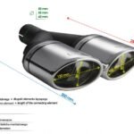 Universal Exhaust Tail Pipe Muffler Tip oval 120×80mm lenght 250mm mounting diameter 60mm