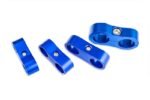 AN12 DUAL CLIPS Hose Fuel lines Clamp Cable Blue - Imagen 3