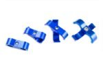 AN12 DUAL CLIPS Hose Fuel lines Clamp Cable Blue - Imagen 2