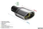 Universal Exhaust Tail Pipe Muffler Tip oval 120×80mm lenght 120mm mounting diameter 45mm - Imagen 2