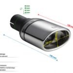 Universal Exhaust Tail Pipe Muffler Tip oval 120×80mm lenght 120mm mounting diameter 55mm