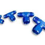 Conector en T macho/hembra/macho AN10/AN10/AN10 azul