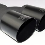 Universal Exhaust Tail Pipe Muffler Tip round 90mm lenght 220mm mounting diameter 50mm