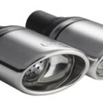 Universal Exhaust Tail Pipe Muffler Tip oval 120×80mm lenght 120mm mounting diameter 60mm