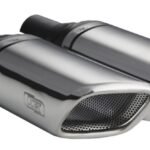 Universal Exhaust Tail Pipe Muffler Tip rectangular 105×80mm lenght 200mm mounting diameter 60mm