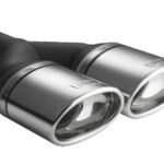 Universal Exhaust Tail Pipe Muffler Tip oval 120×80mm lenght 250mm mounting diameter 55mm