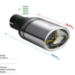 Universal Exhaust Tail Pipe Muffler Tip oval 120×80mm lenght 120mm mounting diameter 45mm