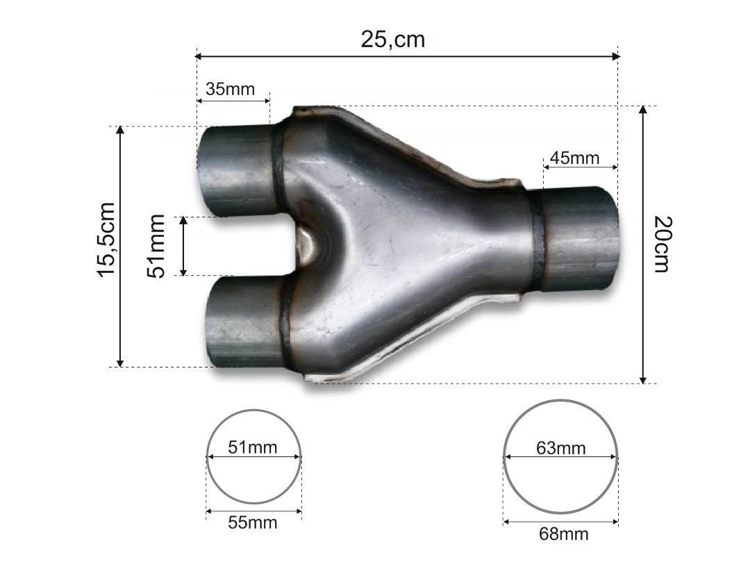 y-pipe-63-51mm Y-pipe 63-51mm - Imagen 1