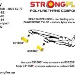 036232A: Zestaw niecentrycznych tulei wahaczy rearch SPORT