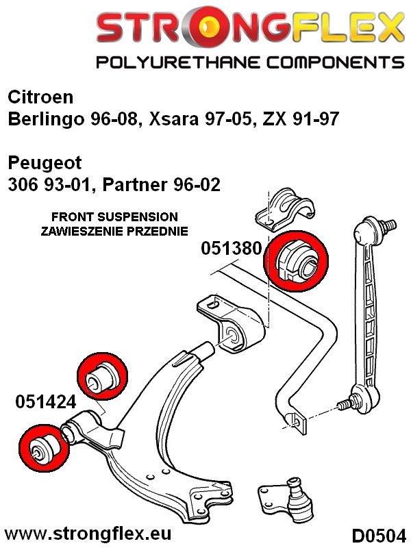 051380b-tuleja-stabilizatora-przedniego-peugeot-306_5 051380B: Soporte de la barra estabilizadora delantera - Imagen 1