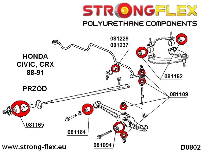 086130b-kompletny-zestaw-zawieszenia-honda-civic_2 086130B: Kit completo de bujes de suspensión de poliuretano - Imagen 1
