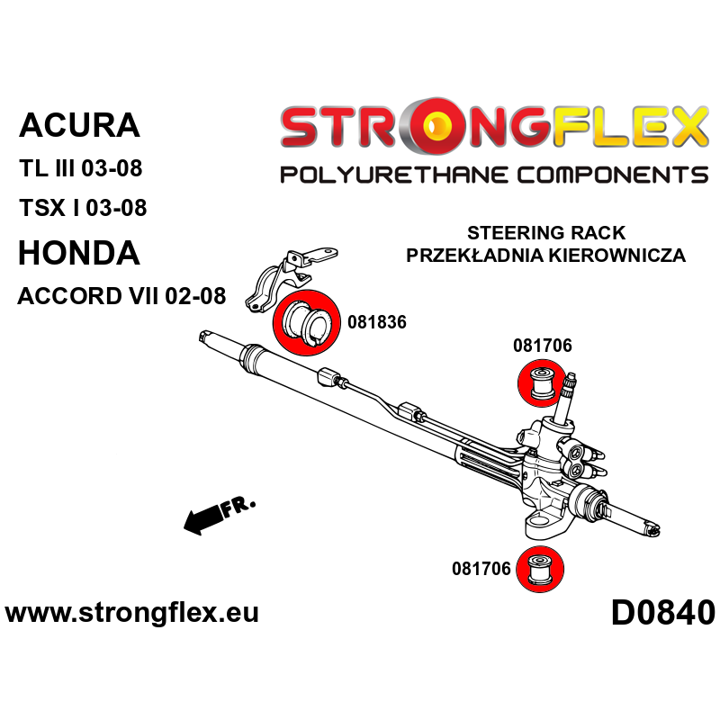 086234A-4 086234A: Kit completo de bujes de suspensión SPORT para Honda Accord VII (02-08) Tourer CM - Imagen 1