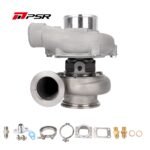 Turbocompresor Pulsar PSR 3576 Gen2. Adaptador de acero inoxidable de 0,64. Entrada T3. Salida V-Band de 3". Rodamiento de bolas.