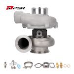 Turbocompresor Pulsar PSR 3576 Gen2. Adaptador de acero inoxidable de 0,82 pulgadas. Entrada T25. Salida V-Band de 3 pulgadas. Rodamiento de bolas.