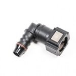 Radium Engineering, conector hembra SAE de 5/16 pulg. a conector de 90 grados de 3/8 pulg.