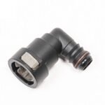 Conector hembra SAE de 16 mm a conector de púas de 5/8" a 90° Radium Engineering