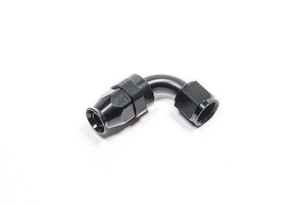 14-0636 Conector de manguera AN8 de 90 grados, PTFE negro, Radium Engineering - Imagen 1