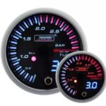 Prosport JDM Series 52 mm - Manómetro de presión de turbo de 0 a 3 bares con sensor impermeable